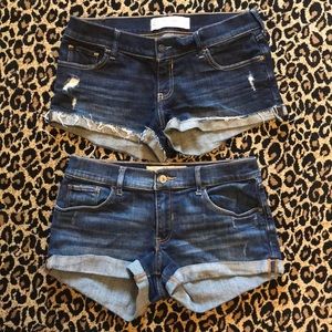 2 pairs of Abercrombie & Fitch Size 4 jean shorts